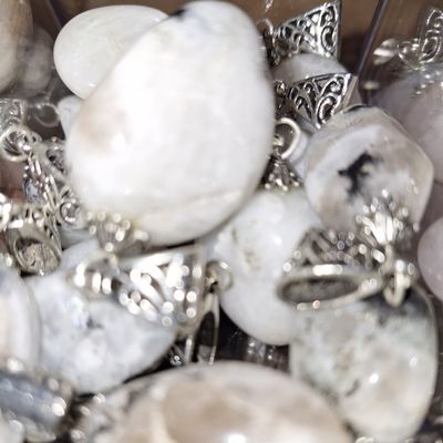 Rainbow Moonstone Tumble Pendant