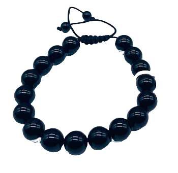 10mm Black Tourmaline Slide Bracelet