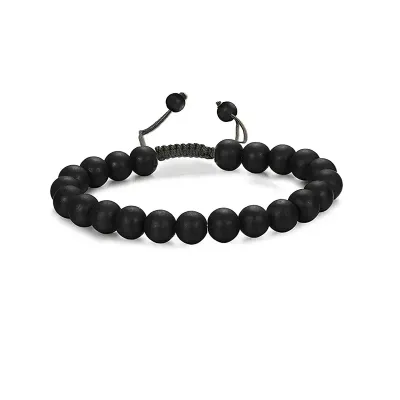 8 mm Matte Agate Slide Bracelet
