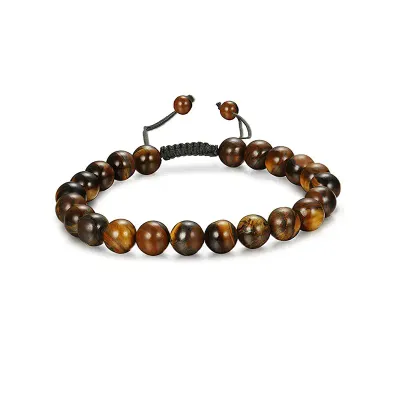 8 mm Gold Tiger Eye Slide Bracelet