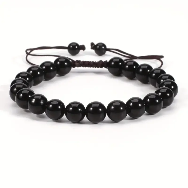 8 mm Obsidian Slide Bracelet
