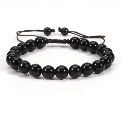 8 mm Obsidian Slide Bracelet