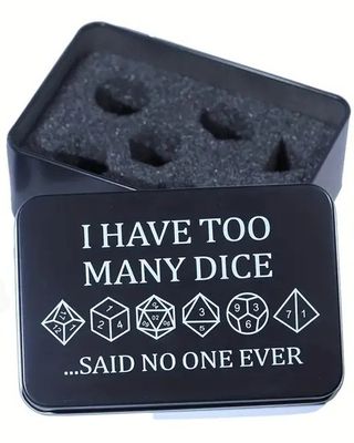 4&quot; Black Metal Dice Box (I have too many dice, said no one ever)