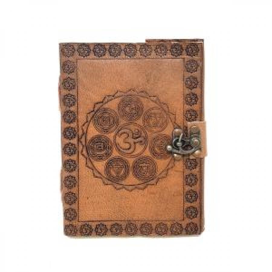 Seven Chakra Leather Journal 5x7&quot; with Latch Closure