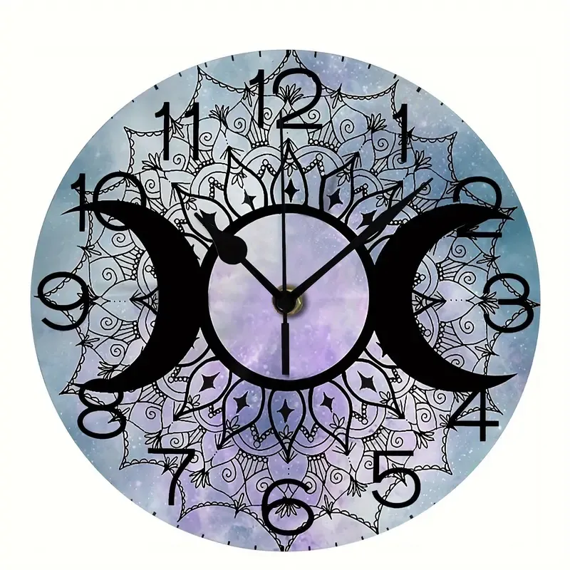 10&quot; Triple Moon Round Decorative Wall Clock
