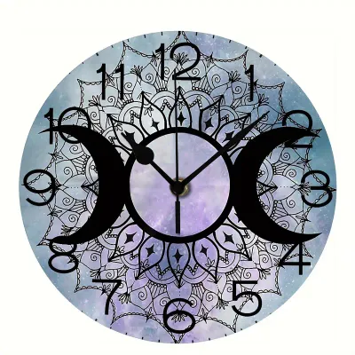 10&quot; Triple Moon Round Decorative Wall Clock