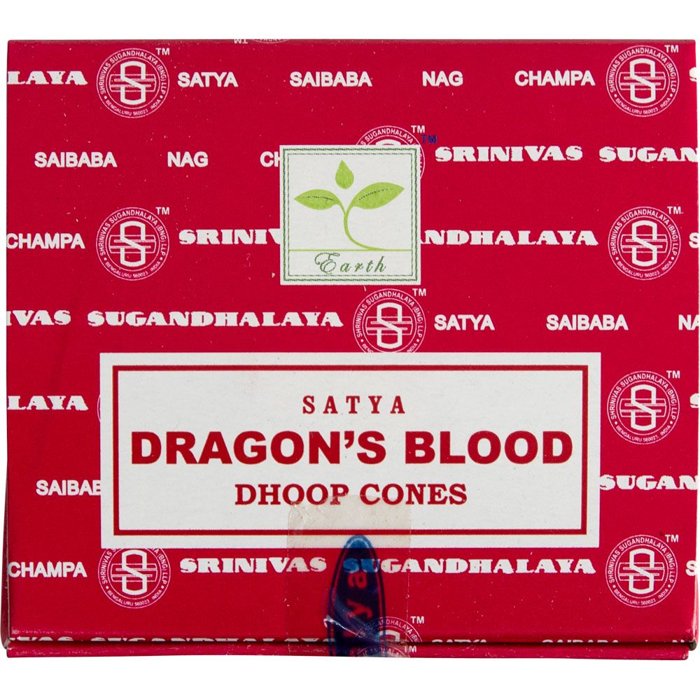 Satya Dragon&#39;s Blood Incense Cones (Pack of 12)