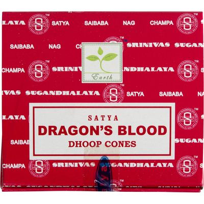 Satya Dragon&#39;s Blood Incense Cones (Pack of 12)