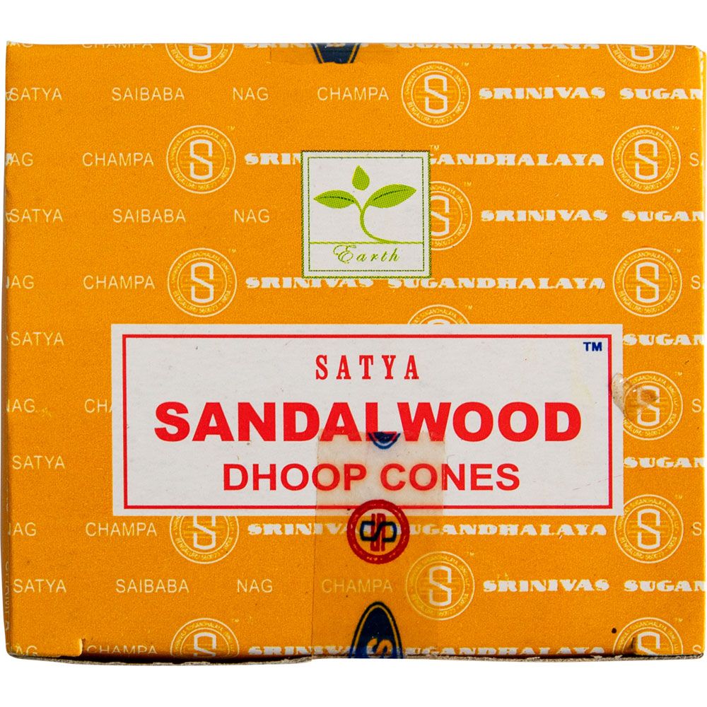 Satya Sandalwood Incense Cones (Pack of 12)