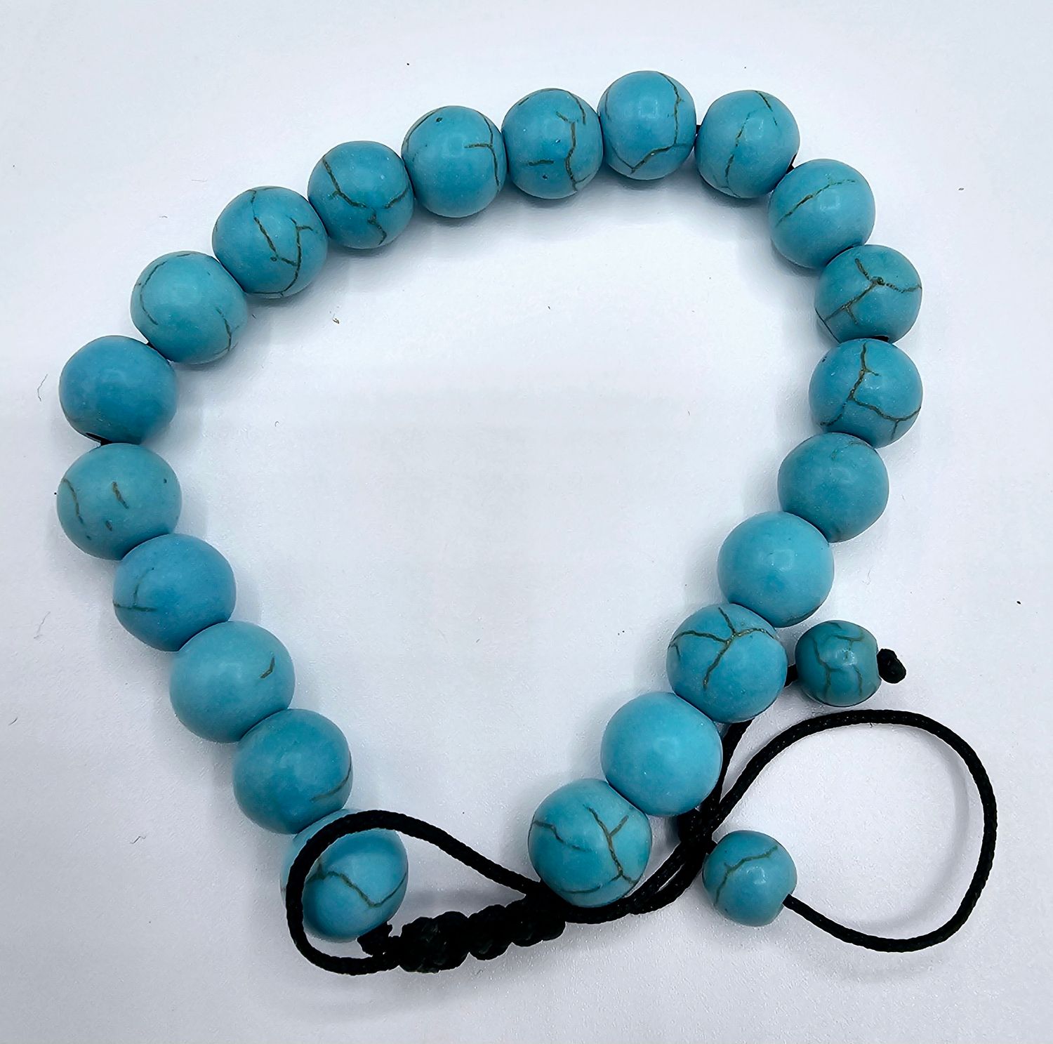 8 mm African Turquoise Slide Bracelet
