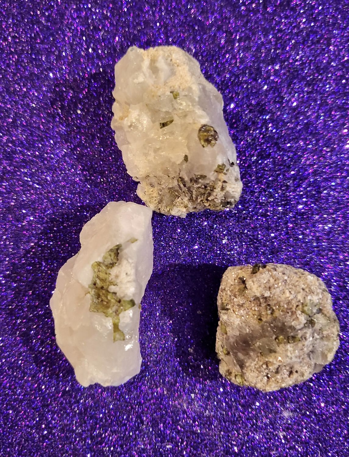 Green Tourmaline &amp; Quartz In Matrix