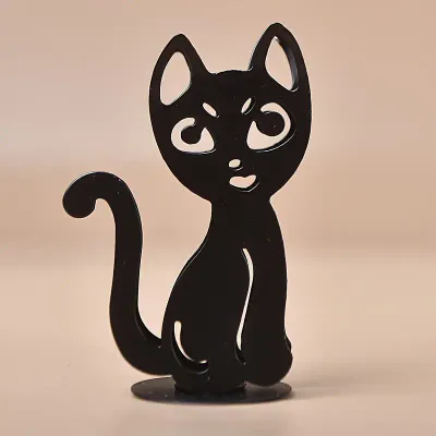 2&quot; Metal Black Cat Sphere Holder