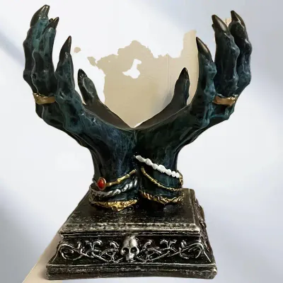 7.9&quot; Witch Hands Large Resin Sphere Holder