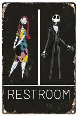 12&quot; N.B.C. Jack &amp; Sally Bathroom Sign