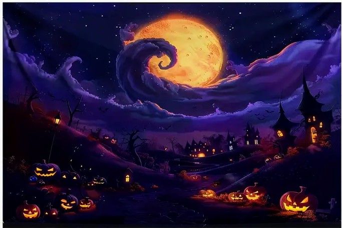 Moon &amp; Pumpkins Tapestry (39 x 59&quot;)