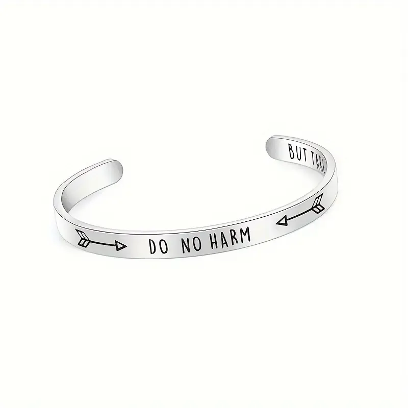 Do No Harm Stainless Steel Bangle Bracelet