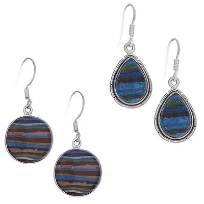 Rainbow Calsilica Earrings 36mm