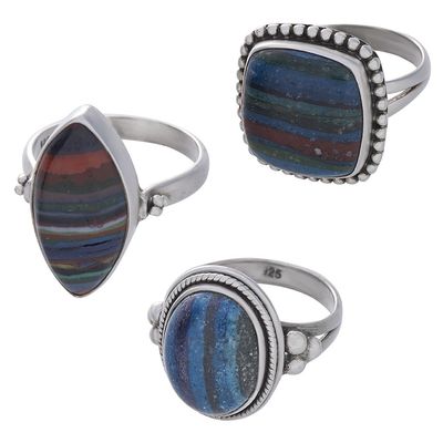 Rainbow Calsilica Ring