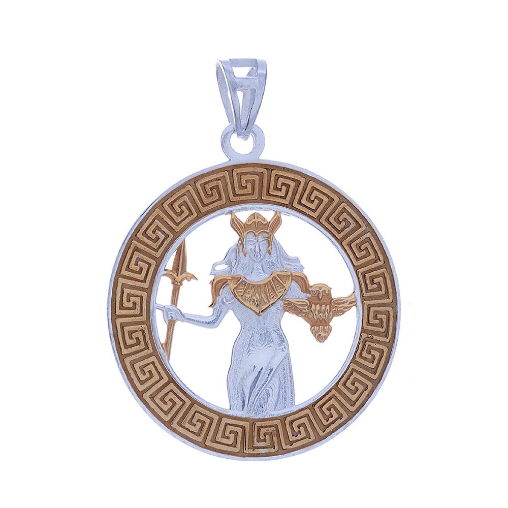 Sterling: Gold Plated Greek God Pendant Athena