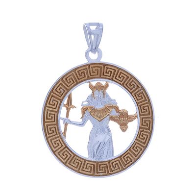 Sterling: Gold Plated Greek God Pendant Athena