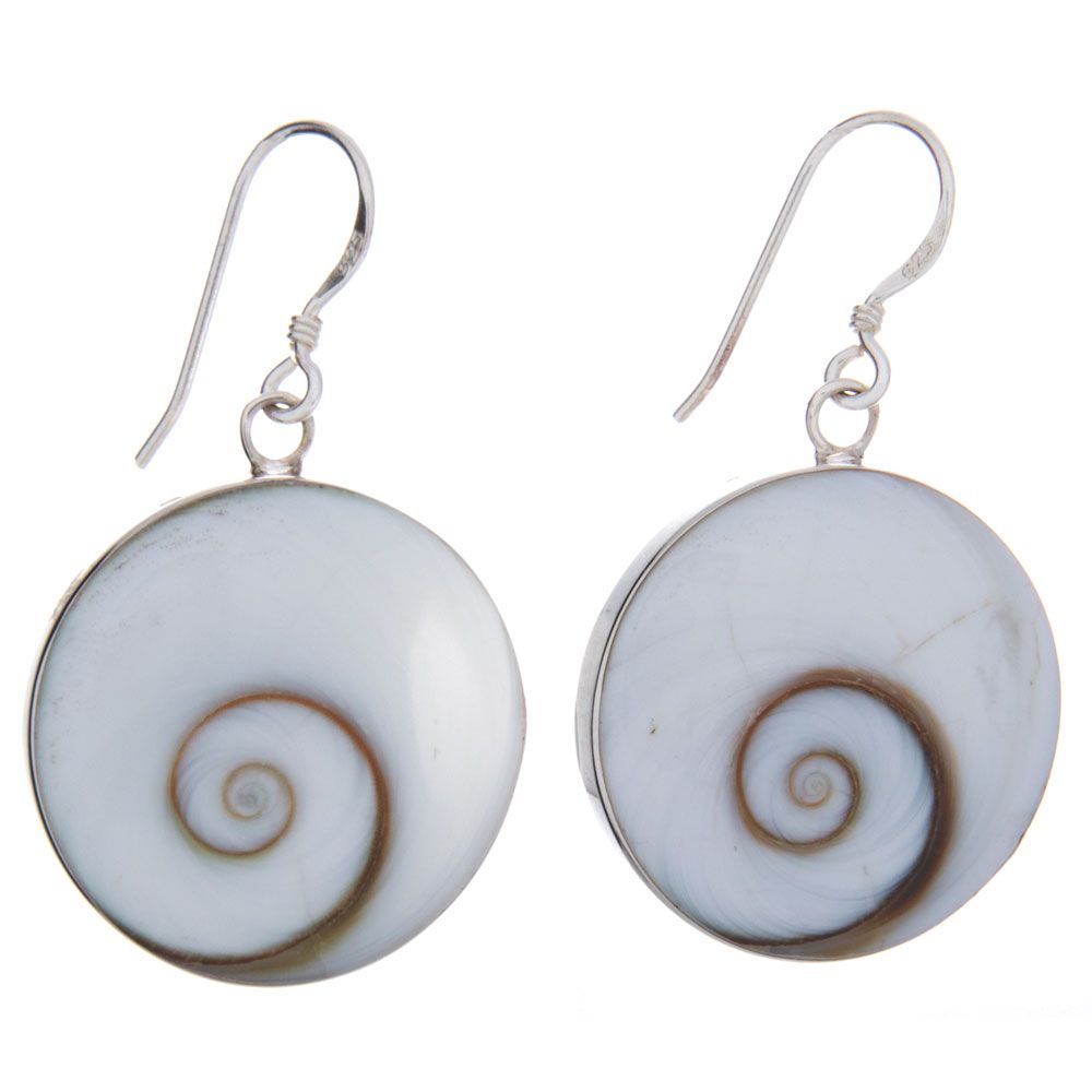 Sterling Round Shiva Eye Earrings
