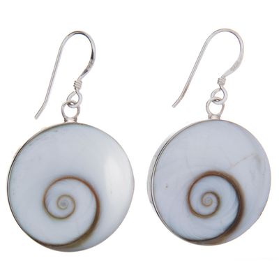 Sterling Round Shiva Eye Earrings