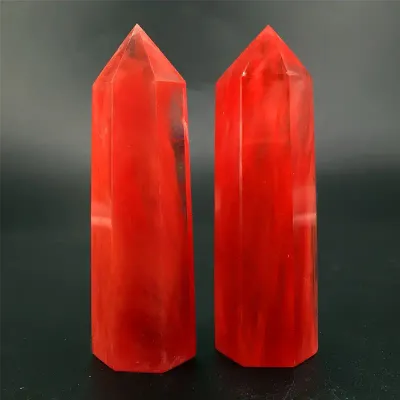 5&quot; Smelted Quartz w/ Cinnabar Tower