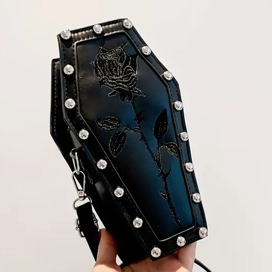 Black Coffin Crossbody Purse