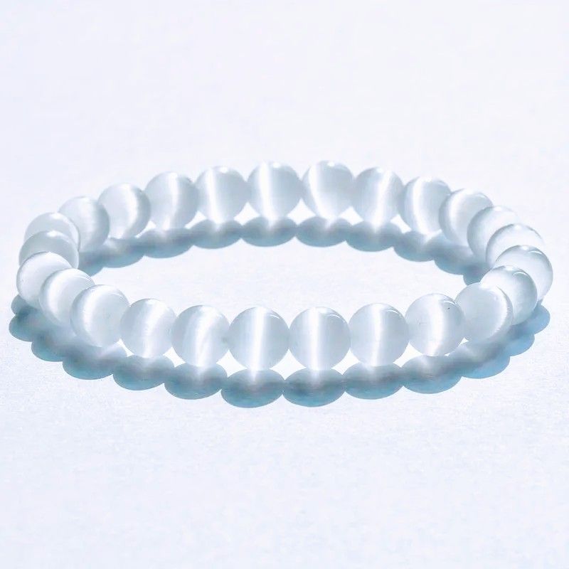 8 mm Selenite Bead Stretch Bracelet