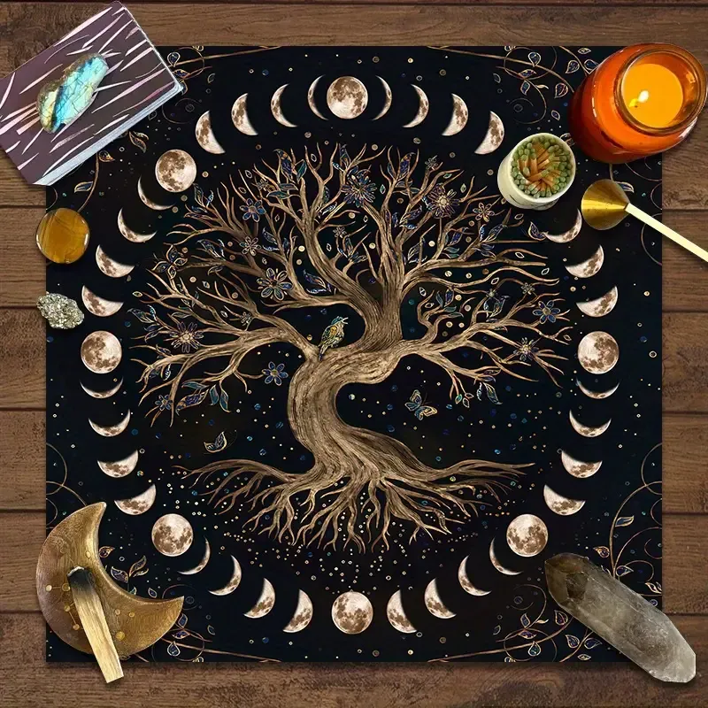Tree Of Life Moon Phases Altar Cloth