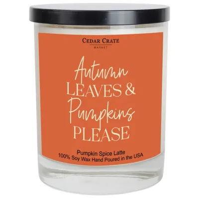 Autumn Leaves &amp; Pumpkins Please (soy candle)