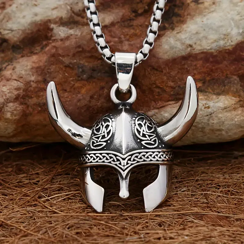 Viking Helmet Pendant &amp; Necklace