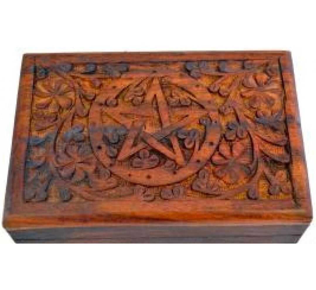 6" Pentagram Carved Box
