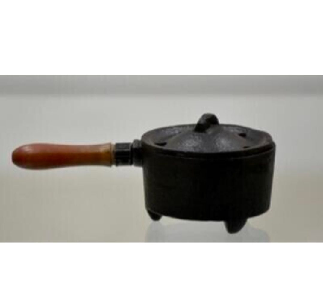 5.5" L Cast Iron Cauldron w/ Wooden Handle