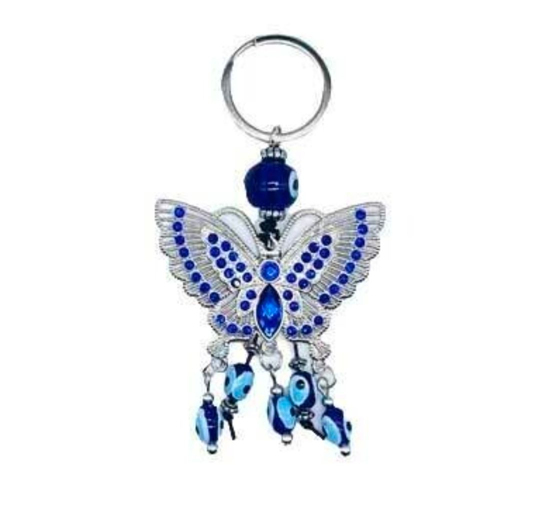 5" Butterfly Evil Eye Keychain