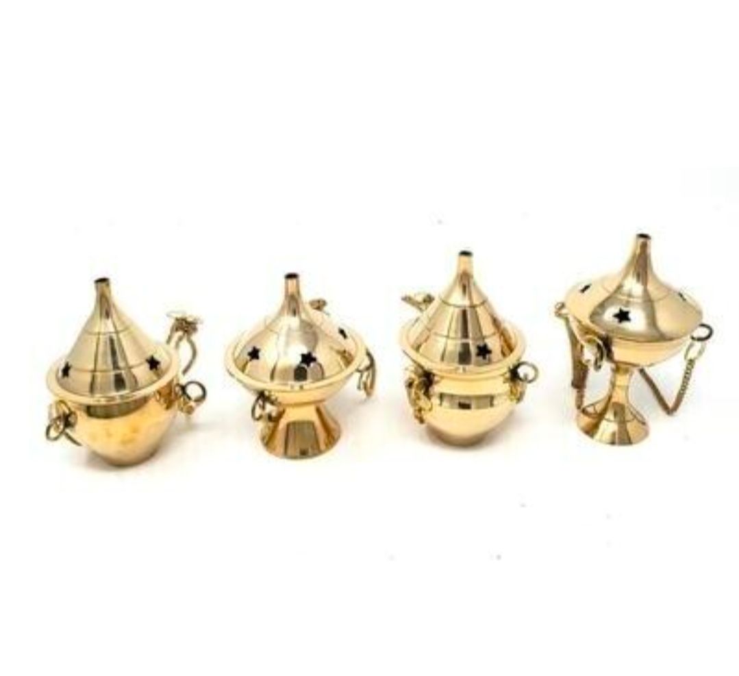 Brass Hanging Censer Burner: Hangs 8.5"