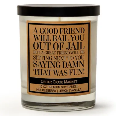 A Good Friend Will Bail You Out Of Jail (soy candle)