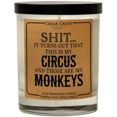 Shit… It Turns Out This Is My Circus And Those Are My Monkeys (soy candle)