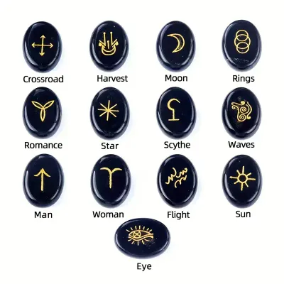 Black Obsidian Witch Runes