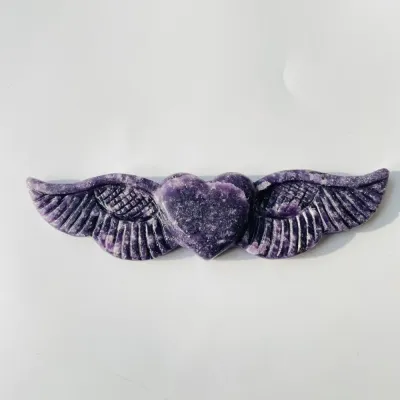 LEPIDOLITE ANGEL WINGS W/ HEART