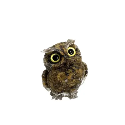 2.32" Cute Resin &amp; Gemstone Owl