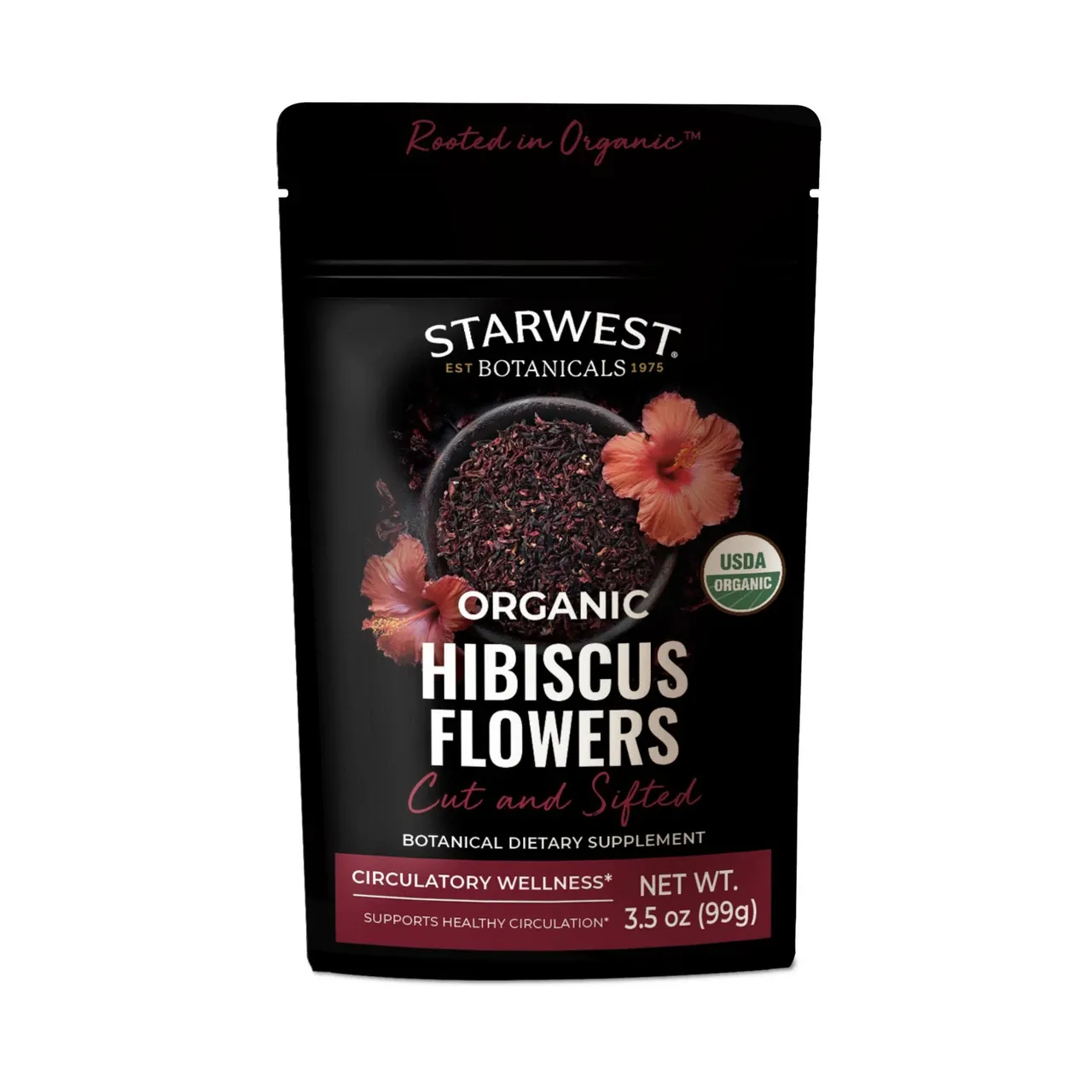 Hibiscus Flowers Cut and Sifted Organic