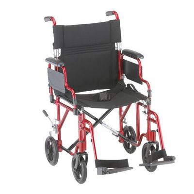 Lightweight Transport Chair with Removable Desk Arms - 19" with Swing Away Footrests