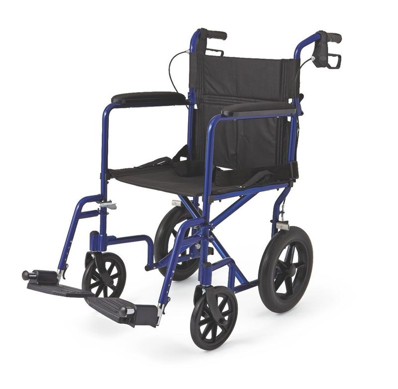 Basic Aluminum Transport Chair with 12" Wheels