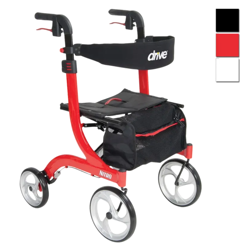 Nitro Aluminum Rollator, 10" Casters