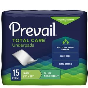 Prevail Incontinence Fluff Underpads, 23" x 36"