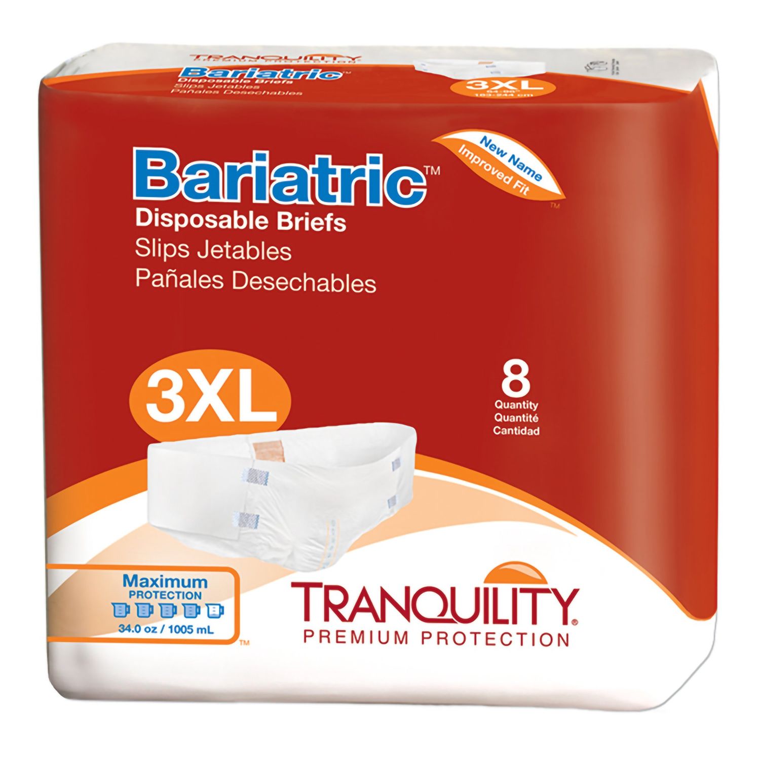 Tranquility® Bariatric Disposable Briefs (3XL–5XL)