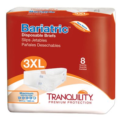 Tranquility® Bariatric Disposable Briefs (3XL–5XL)