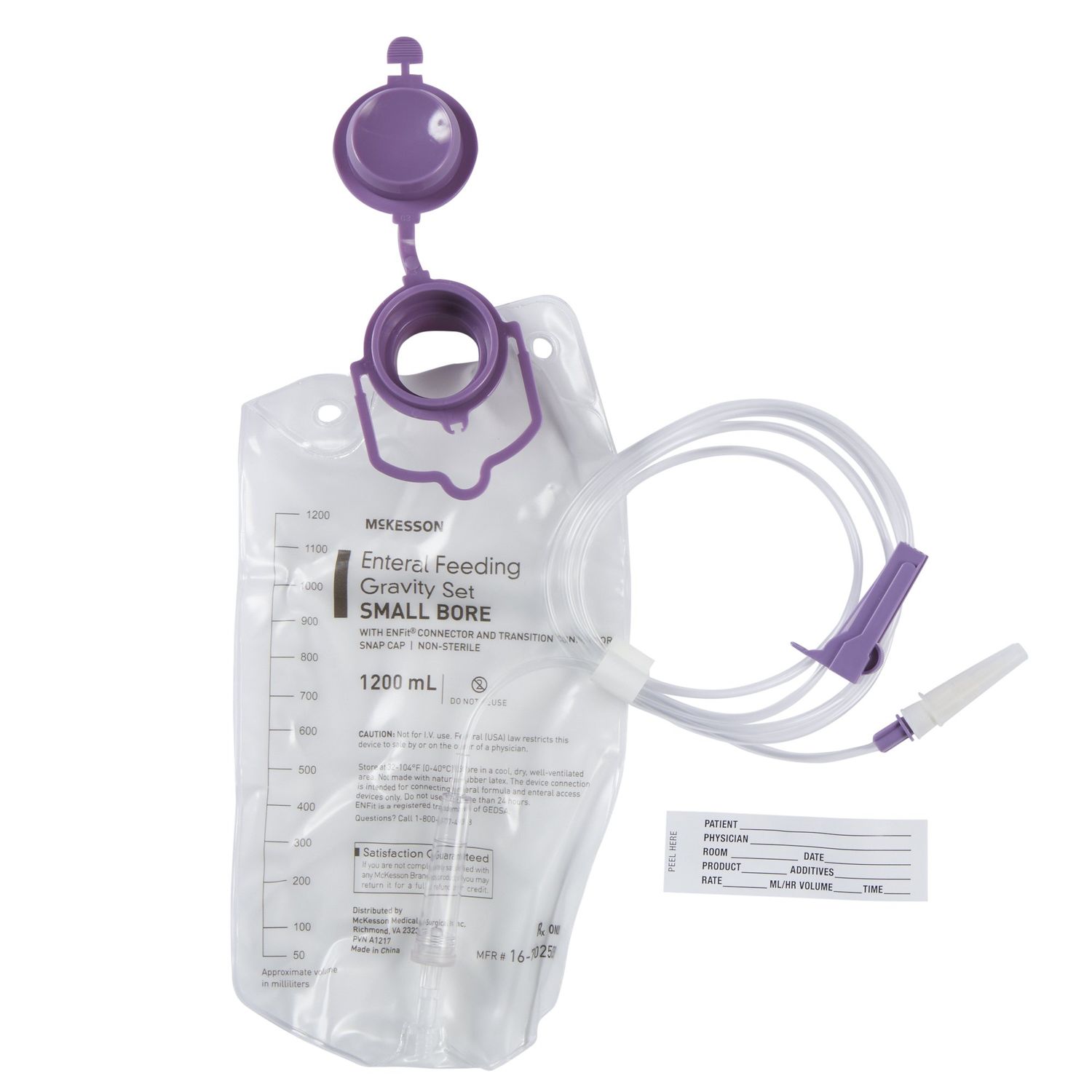 Gravity Feeding Bag Set with ENFit™ Connector 1200 mL 12FR