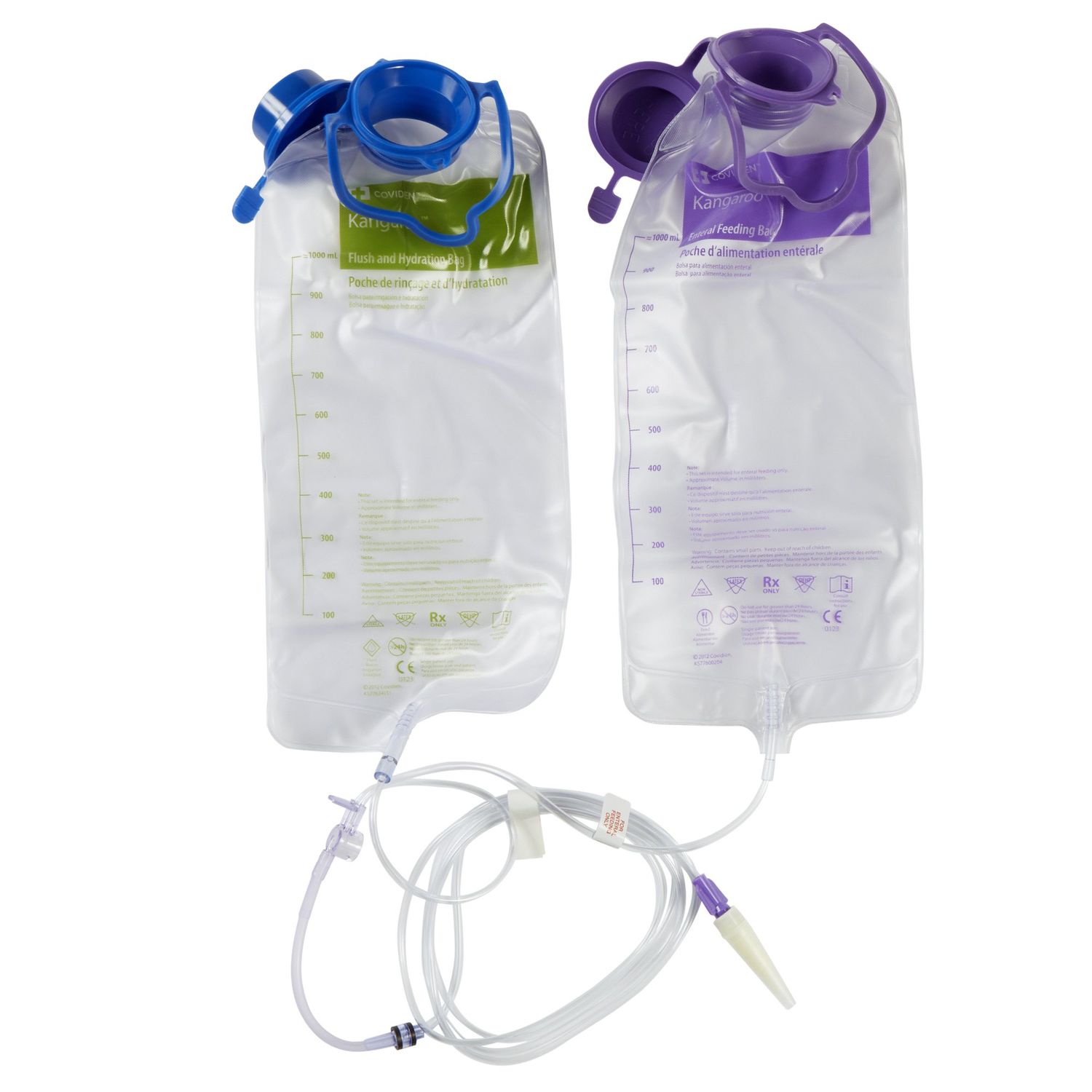 Enteral Feeding Pump Flush Bag Set without ENFit® Transitional Adapter Kangaroo™ ePump™ 1000 mL PVC NonSterile